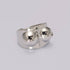 Bague à seins en argent sensibilisation au cancer du sein.