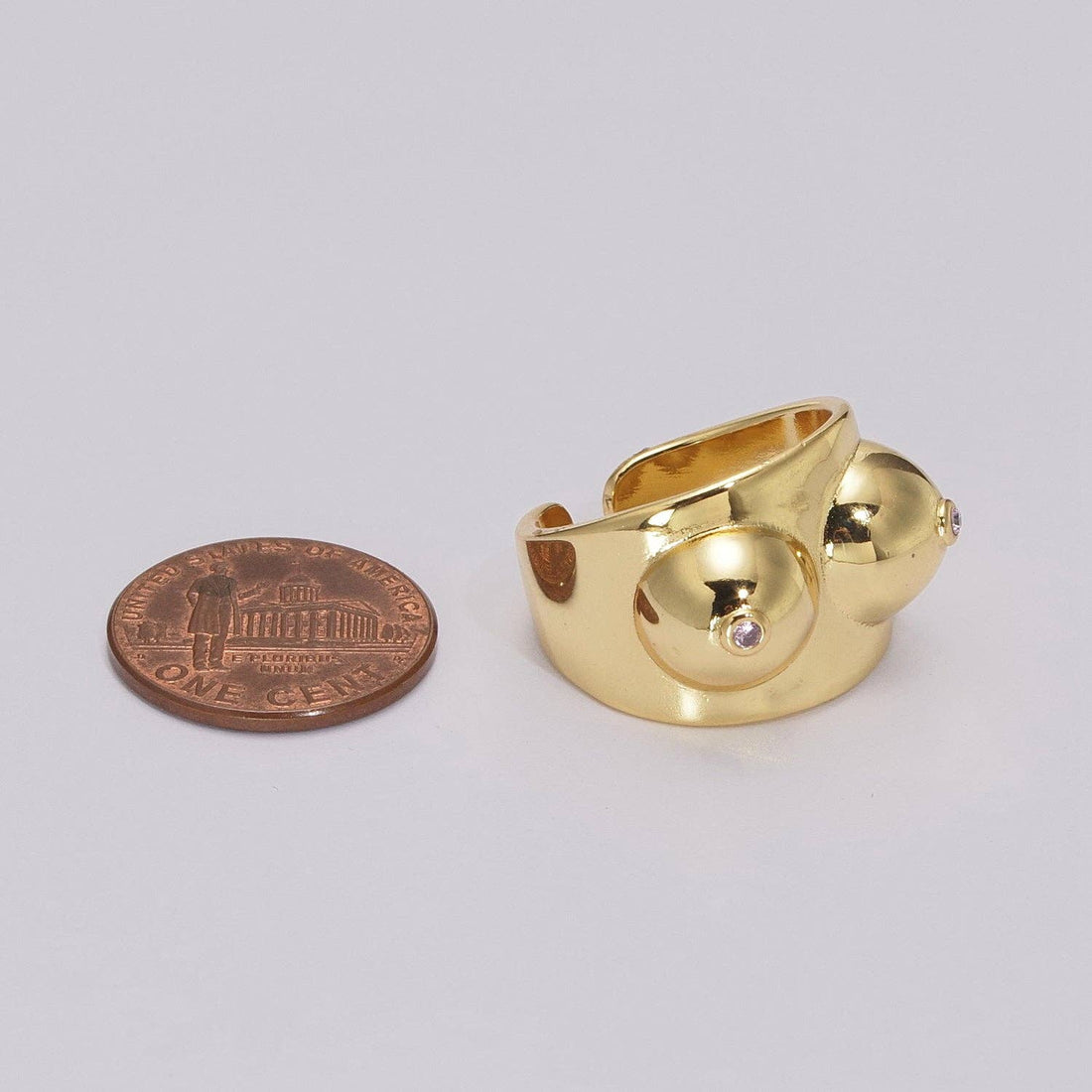 Bague à seins en or plaquée Bague seins en argent sensibilisation au cancer du sein