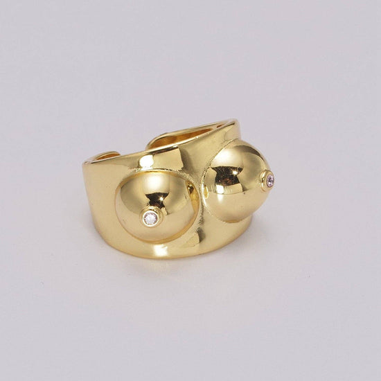 Bague à seins en or plaquée Bague seins en argent sensibilisation au cancer du sein