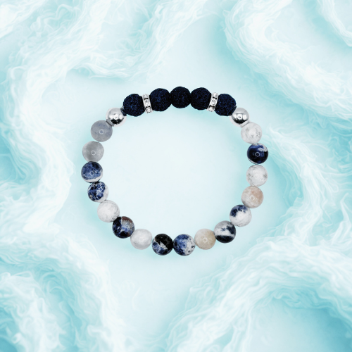 Harmonie et sérénité  |  Pierre calcédoine  |  Bracelet diffuseur
