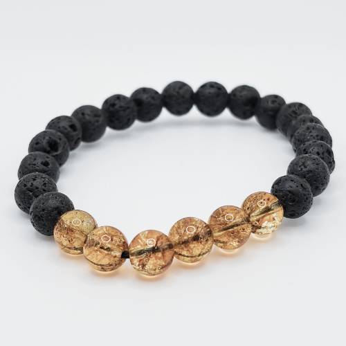 Éruption dorée  | Citrine naturelle  | Bracelet diffuseur