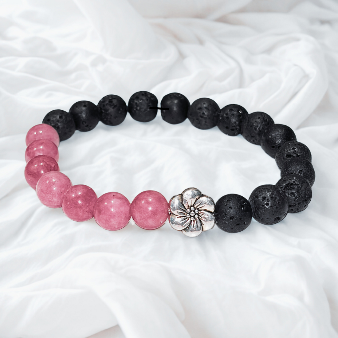 Anahata, Chakra du coeur | Pierre de Rhodonite rose  | Bracelet diffuseur