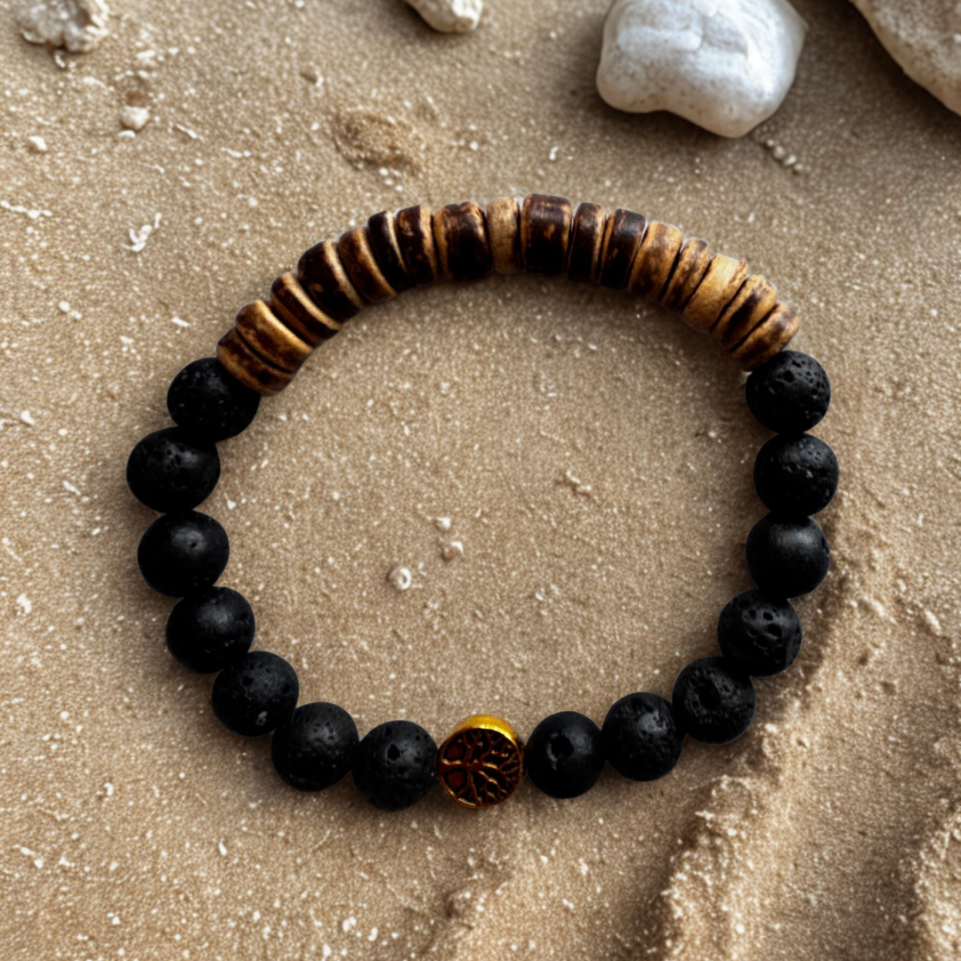 Éclat Nature Coco  | Coquille de noix de coco  | Bracelet diffuseur