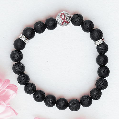 Perles d'espoire | Perle avec ruban rose | Bracelet diffuseur