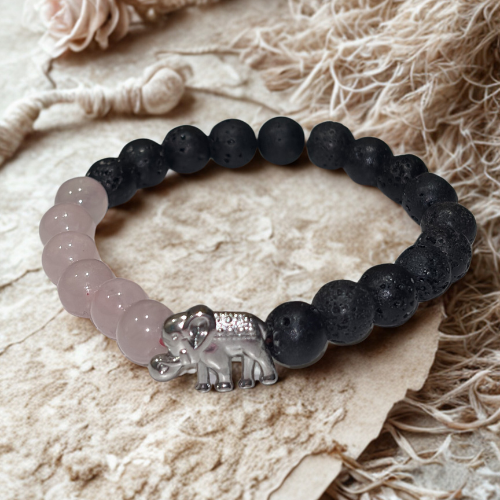 Sanskara l'âme positive | Quartz rose | Bracelet diffuseur