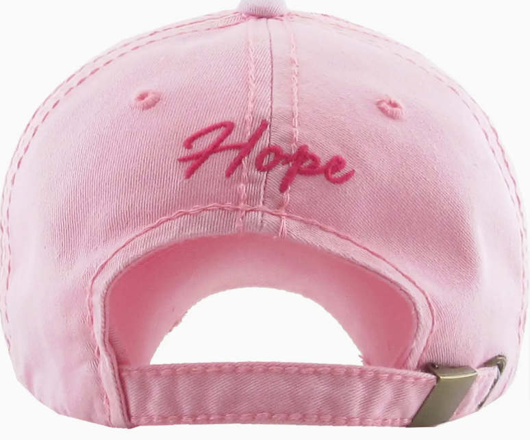 Casquette rose de sensibilisation cancer du seins dos