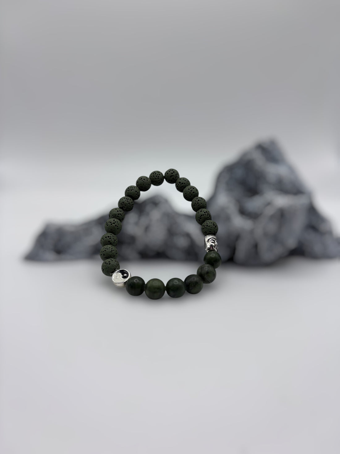 Bracelet diffuseur – Énergie Zen - Jade canadien vert mat