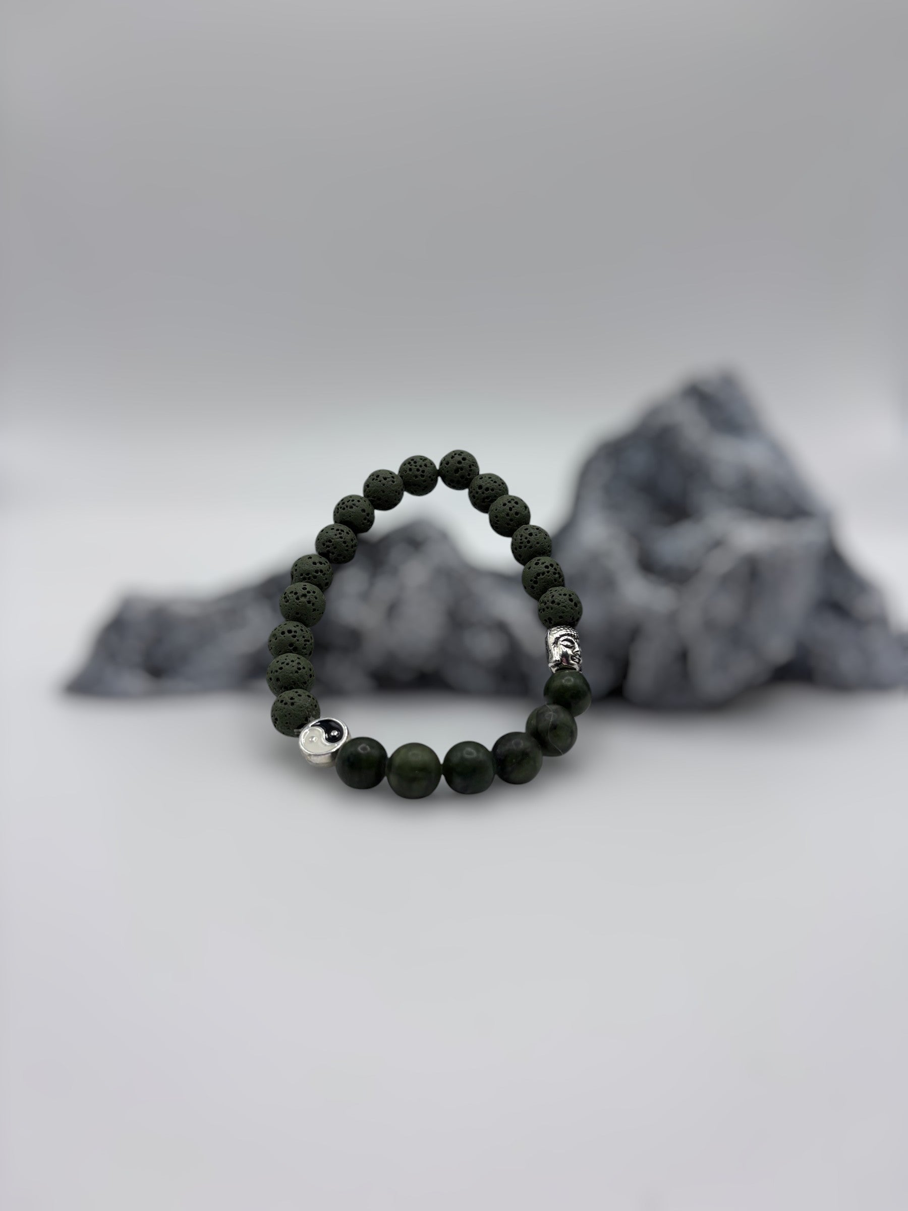 Bracelet diffuseur – Énergie Zen - Jade canadien vert mat