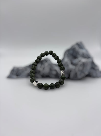 Bracelet diffuseur – Énergie Zen - Jade canadien vert mat