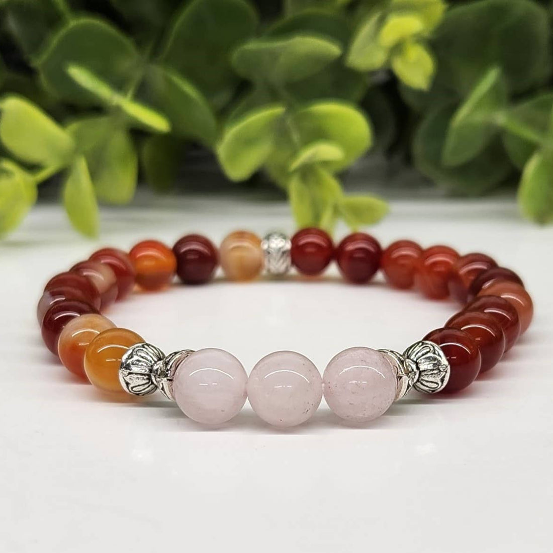 Abondance |  Pierres naturelles de jade, quartz, cornaline, agate mousse | Bracelet diffuseur
