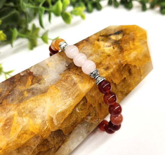 Bracelet Rose Quartz et Coraline