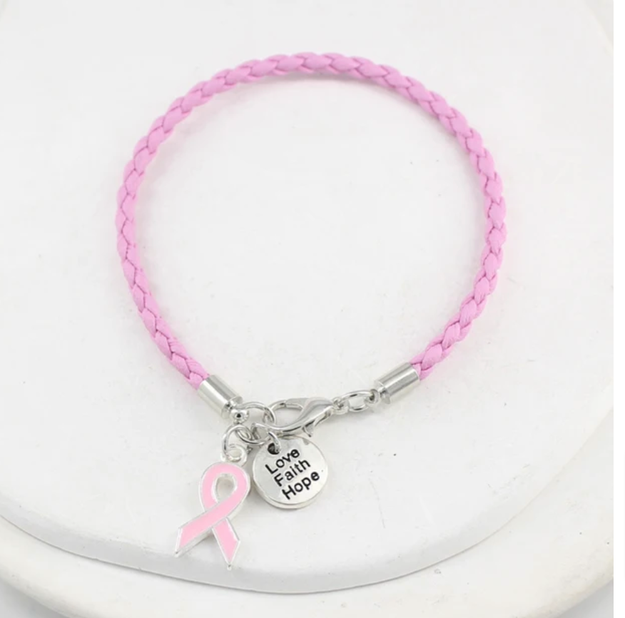 Bracelet en cuire avec love faith hope