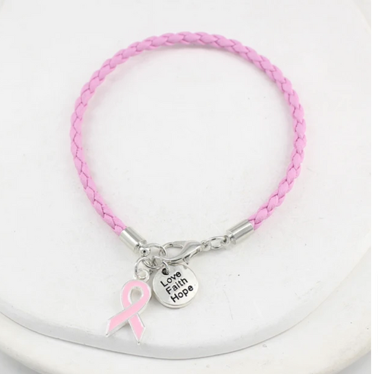 Bracelet en cuire avec love faith hope
