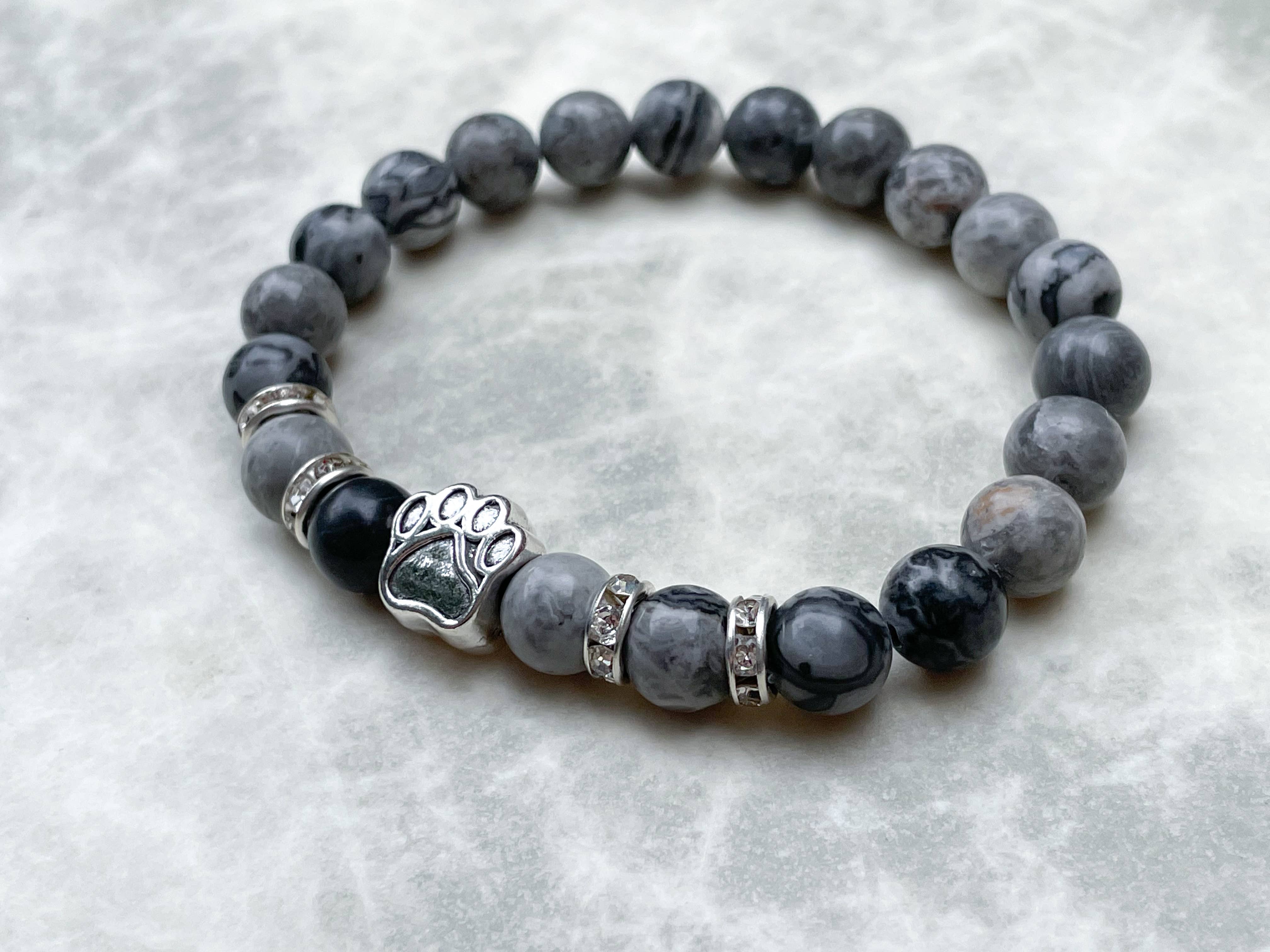 Bracelet Empreinte de patte en Jaspe Picasso