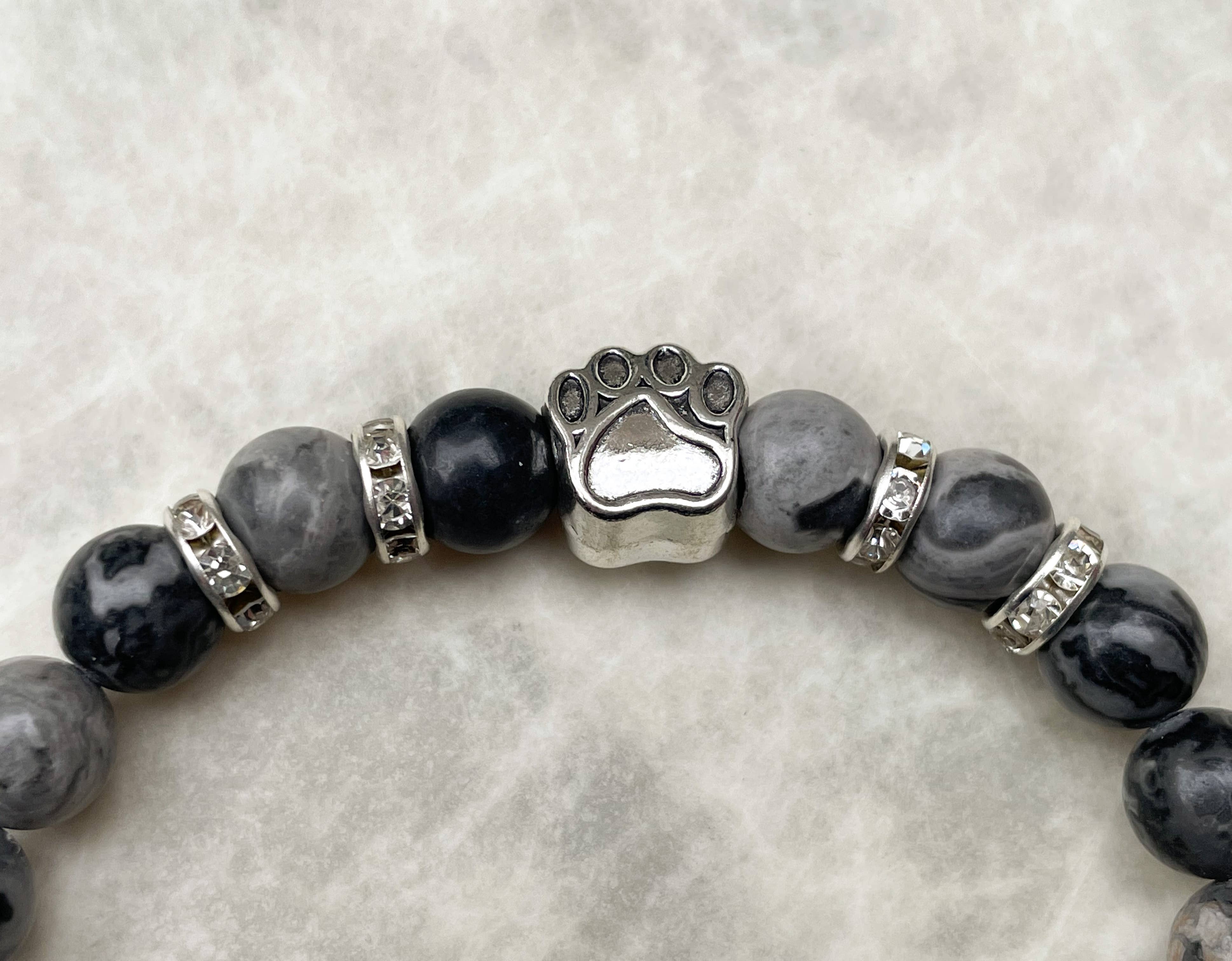Bracelet Empreinte de patte en Jaspe Picasso