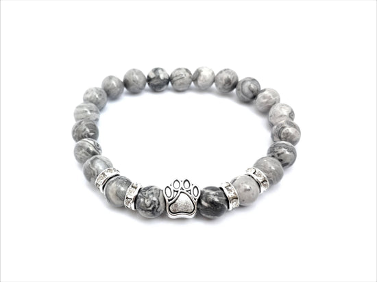 Bracelet Empreinte de patte en Jaspe Picasso