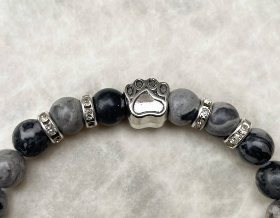 Bracelet Empreinte de patte en Jaspe Picasso