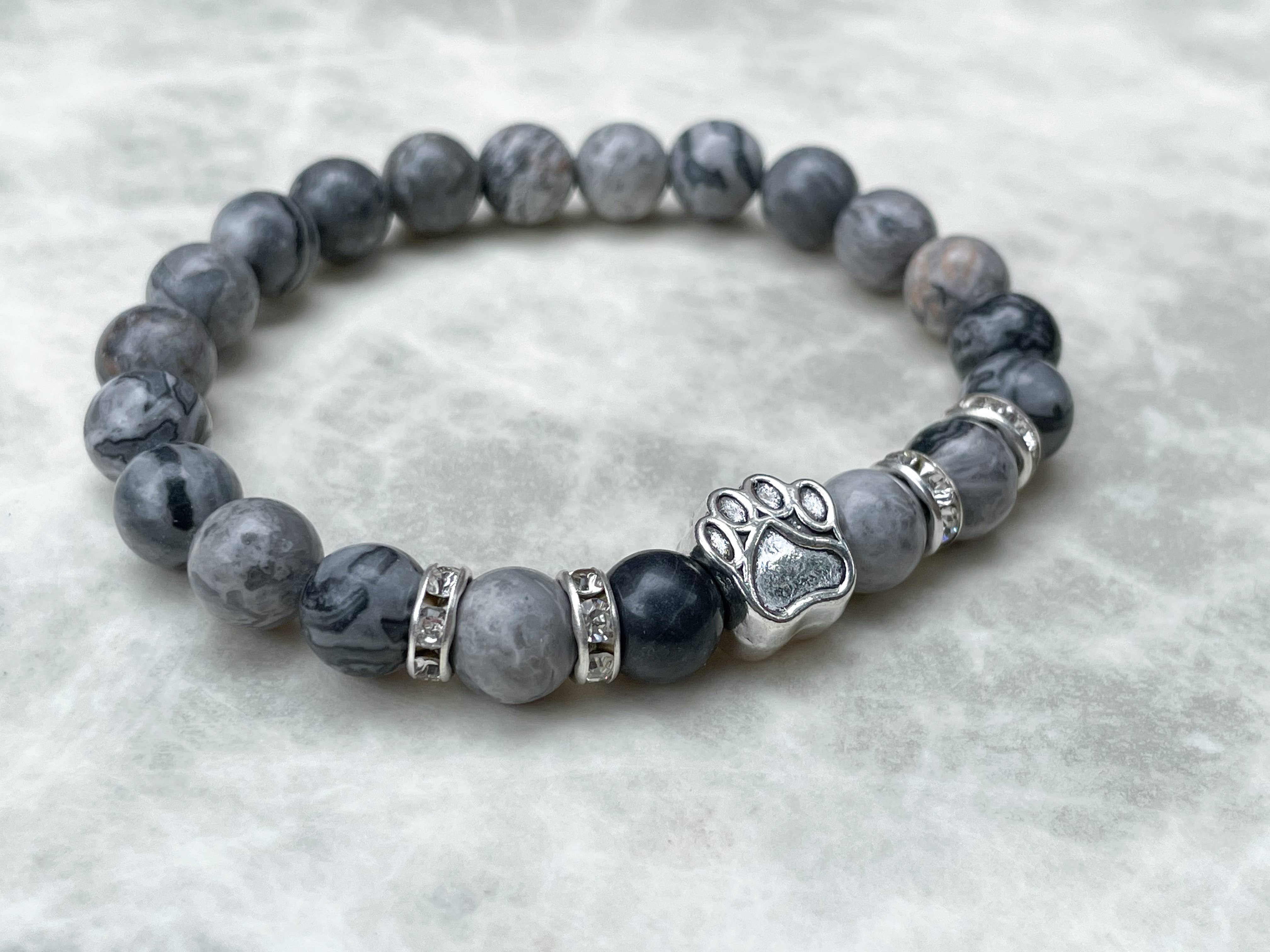 Bracelet Empreinte de patte en Jaspe Picasso