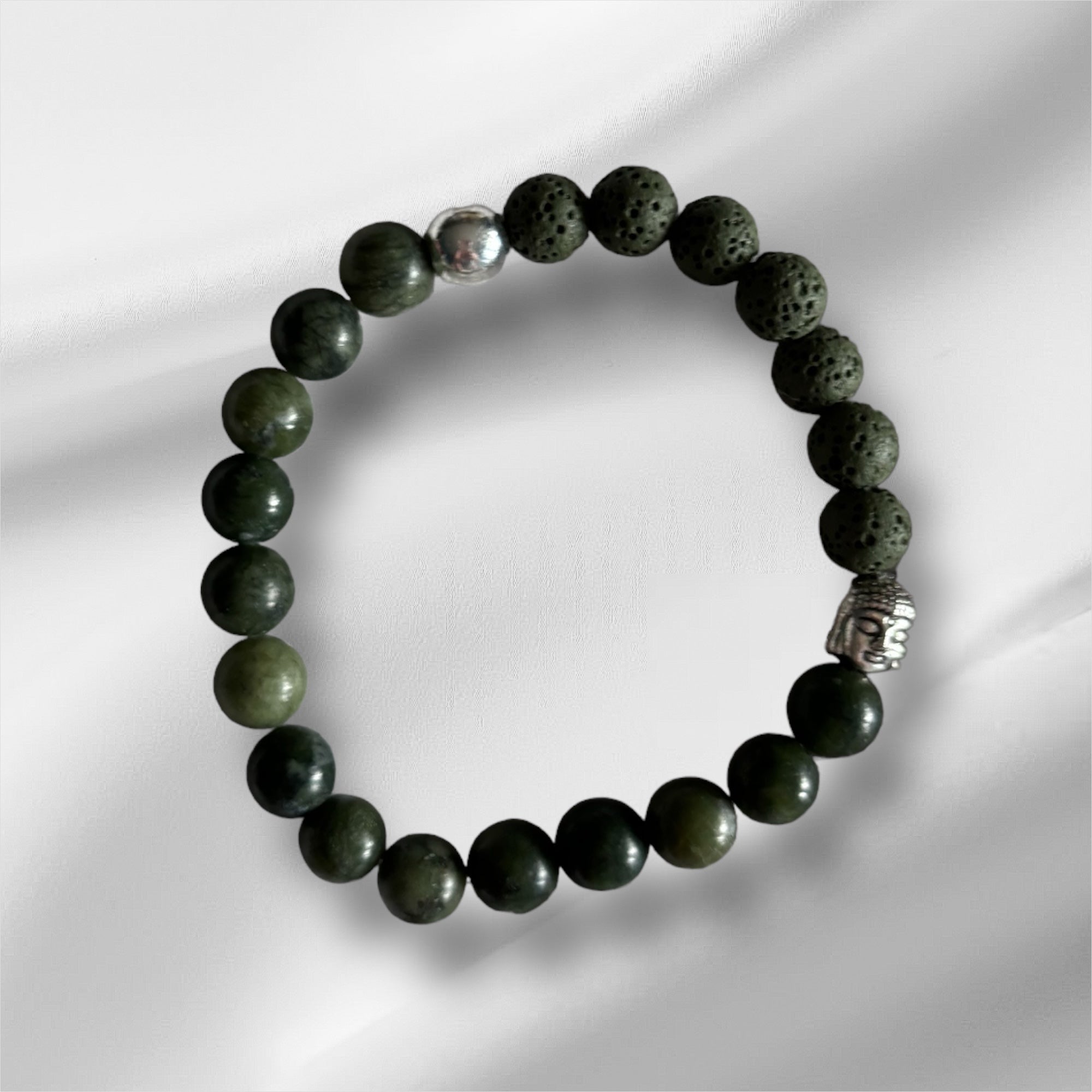 Bracelet diffuseur – Énergie Zen - Jade canadien vert mat