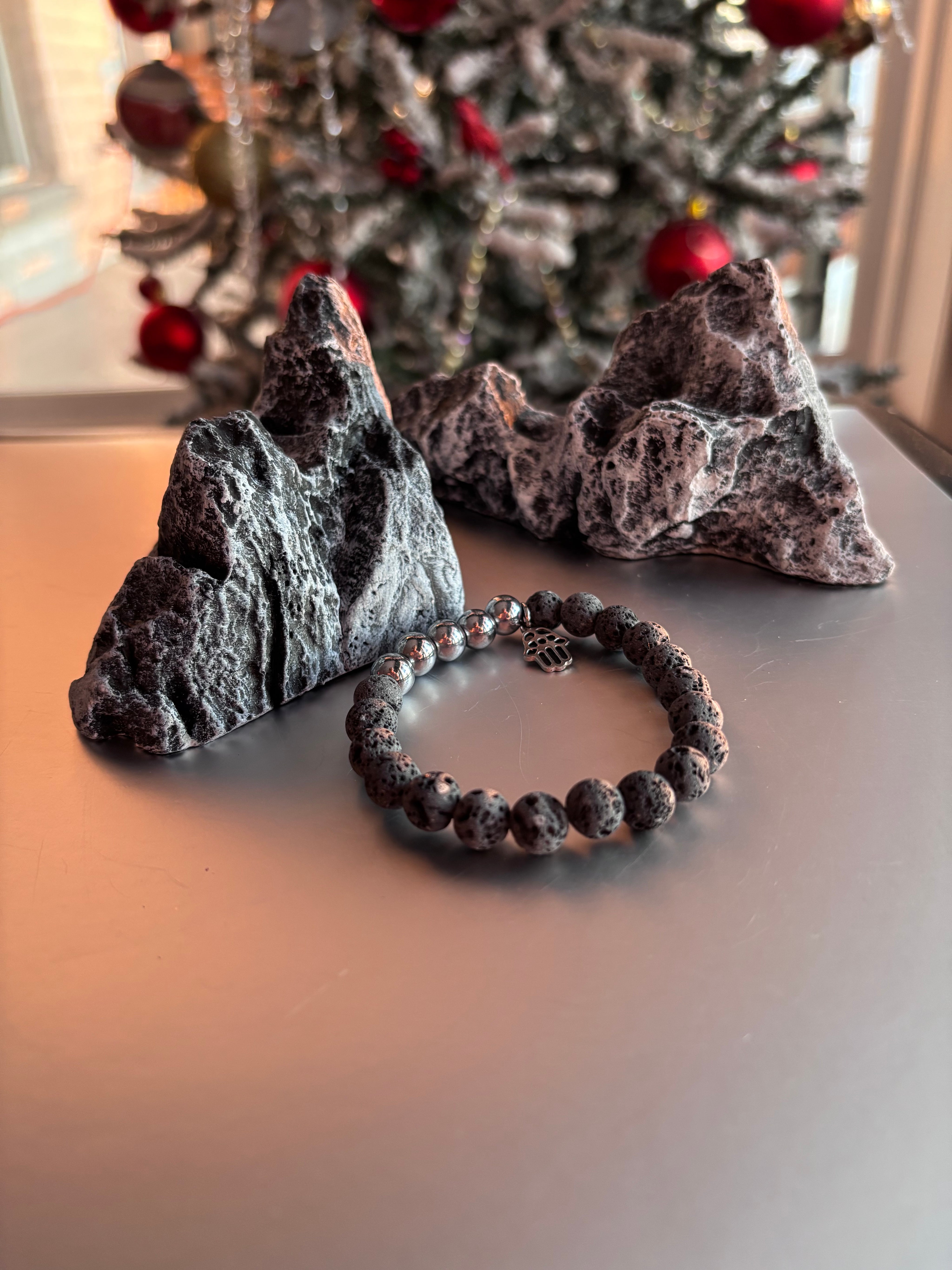 Bracelet diffuseur Persistance Pierre de lave grise
