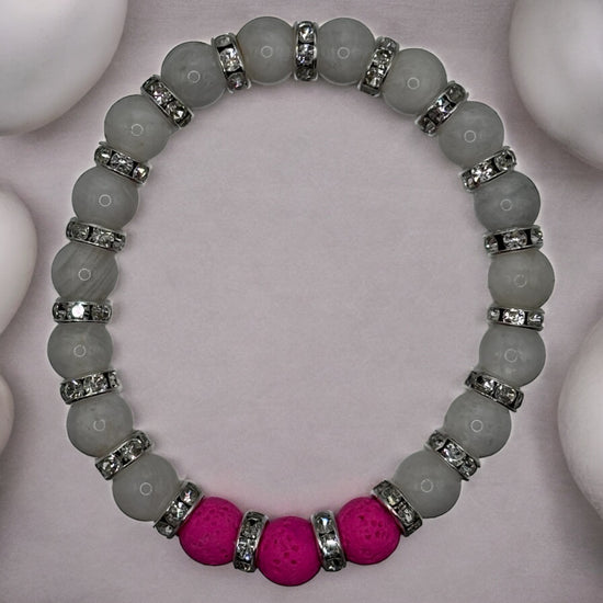 Pierres de lave roses pierres de lunes et strasses