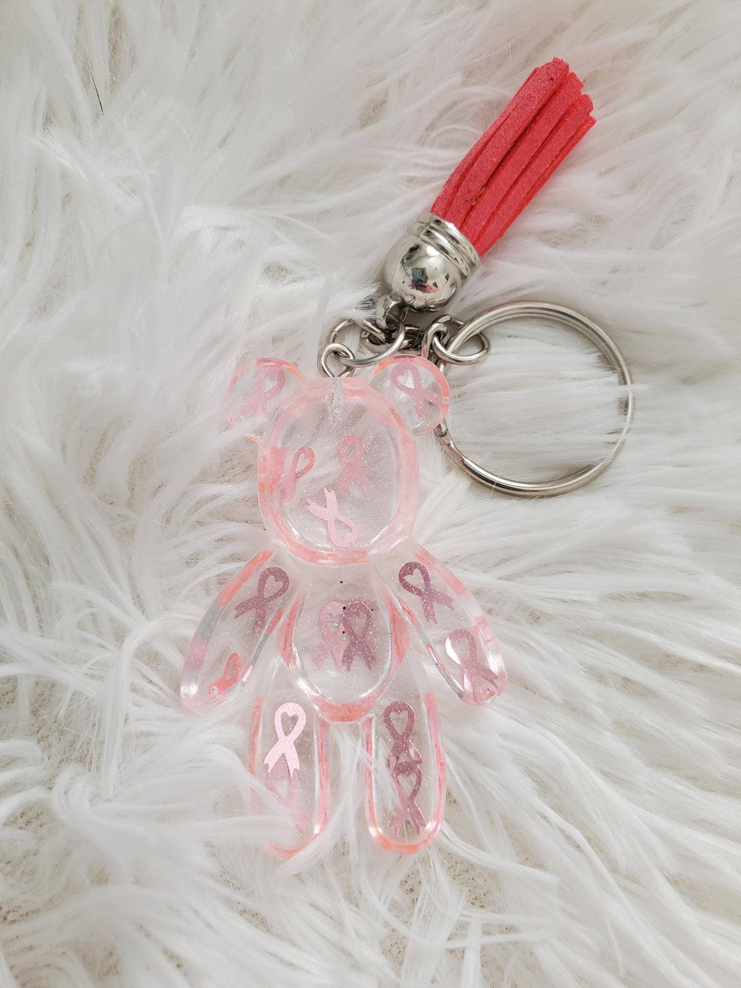 Porte-clef-ruban-rose