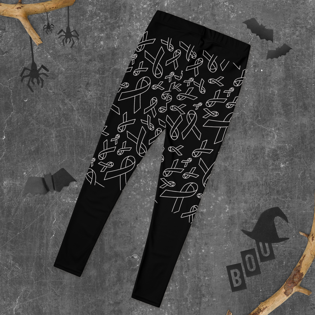 Leggins noir avec ruban rose