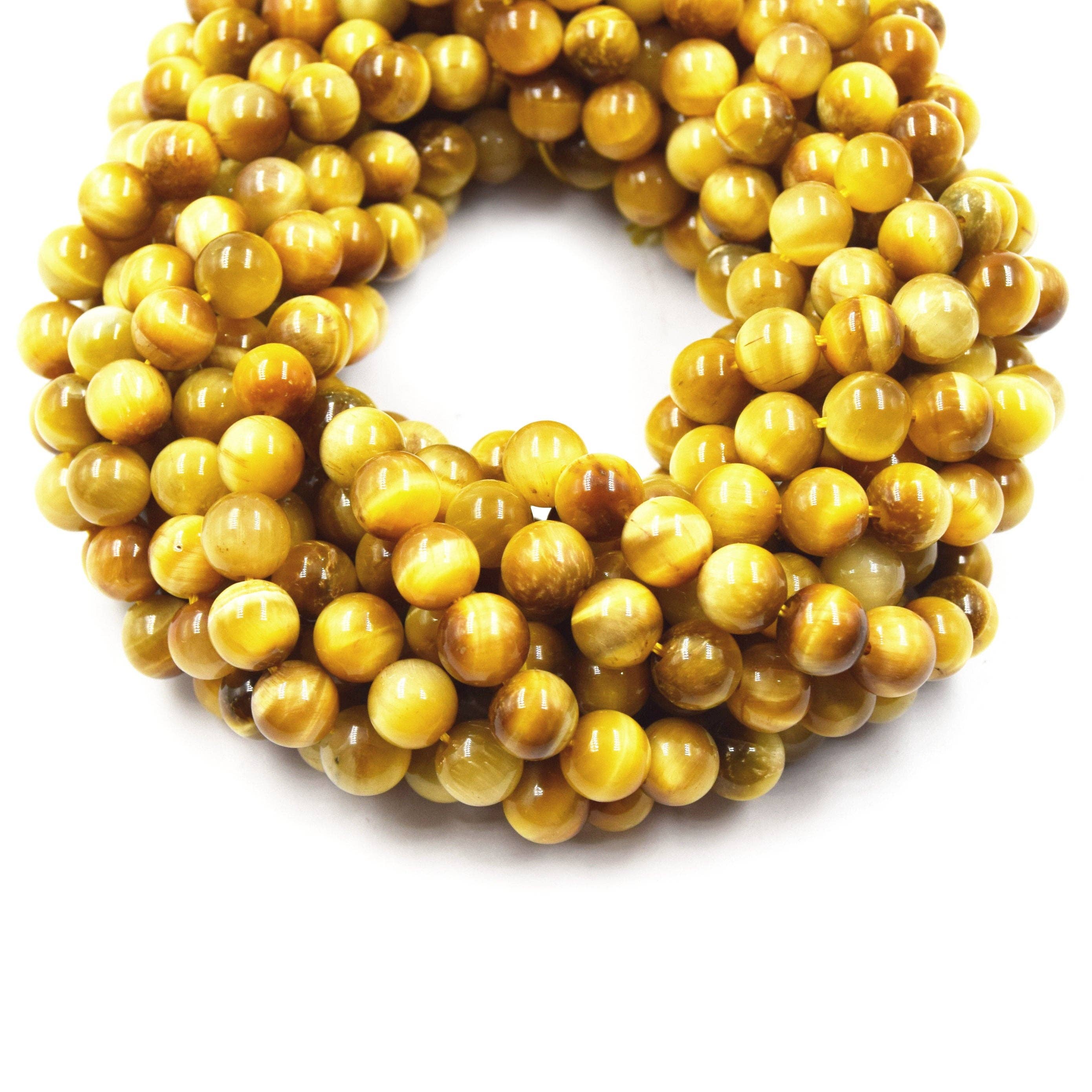 Bracelet diffuseur - Force et protection - Œil de tigre doré