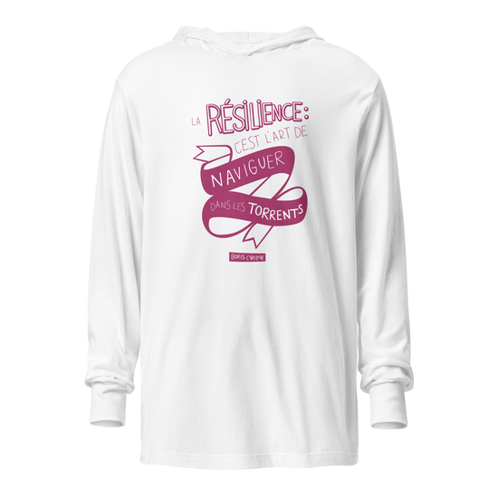 White hoddie avec résilience