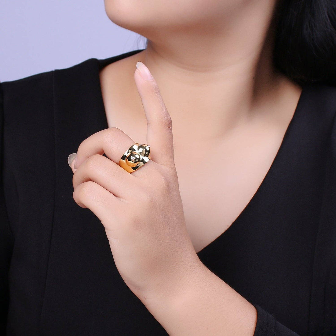 Gold Breast Ring, Silver Novelty, Breast Cancer Awareness.