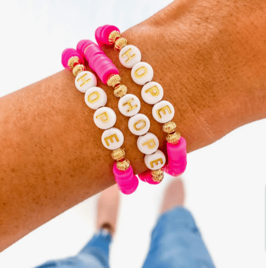 Light Pink/Gold/Marble Clay Heishi Bracelet
