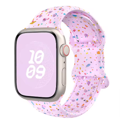 Bracelet Apple Watch - Lilas avec Gravure Florale