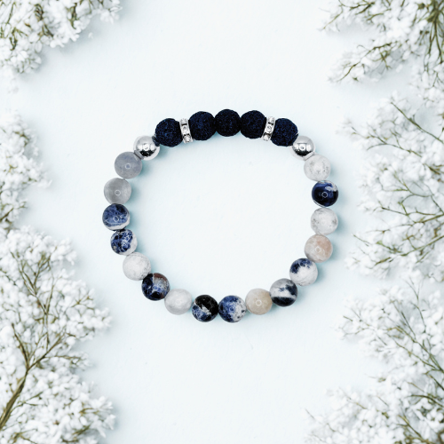 Harmonie et sérénité  |  Pierre calcédoine  |  Bracelet diffuseur