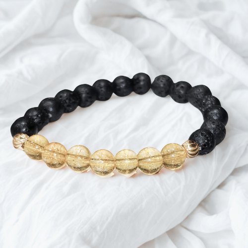 Éruption dorée  | Citrine naturelle  | Bracelet diffuseur