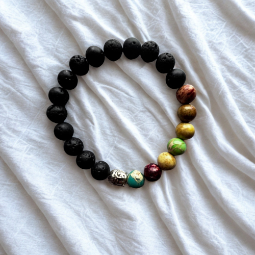 Chakra Éveil  |  Perle style chakra  | Bracelet diffuseur
