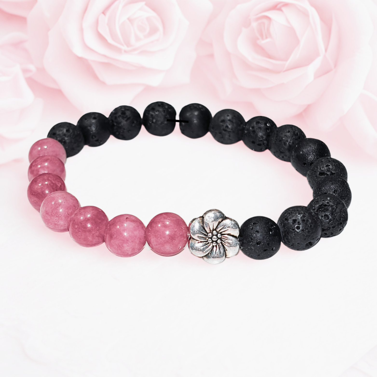 Anahata, Heart Chakra | Pink Rhodonite | Diffuser Bracelet
