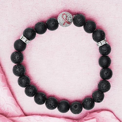 Pink Ribbon Diffuser Bracelet - Beads of Hope