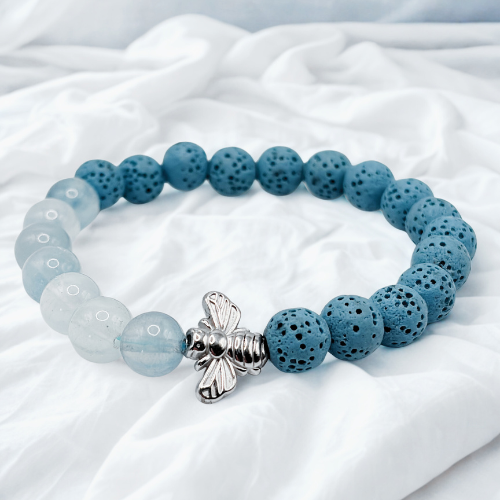 Soutien à la persévérance  |   Pierre aigue-marine  |  Bracelet diffuseur