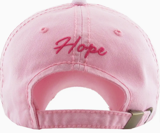 Casquette rose de sensibilisation cancer du seins dos 