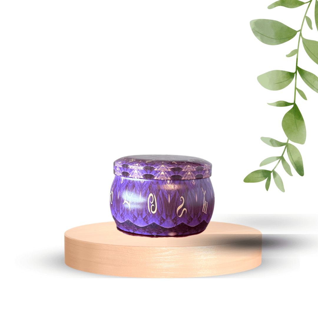 Mandala candle #105 Violet flower