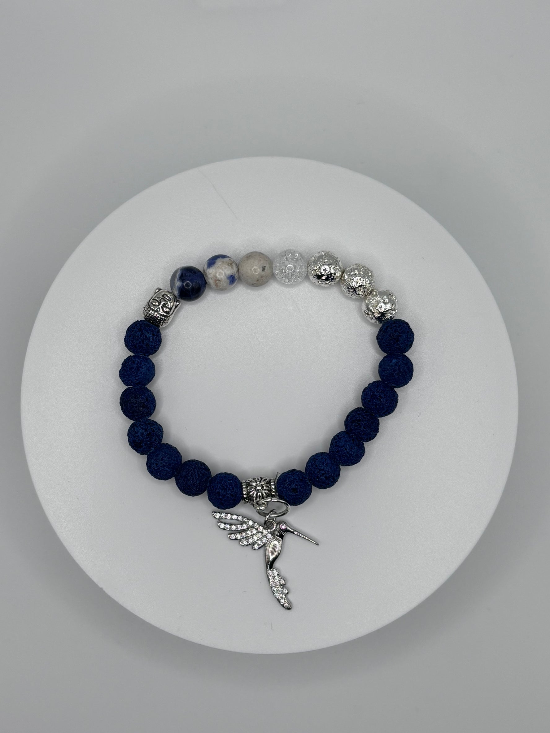 Handcrafted Blue Hummingbird Bracelet - Nathalie Collection