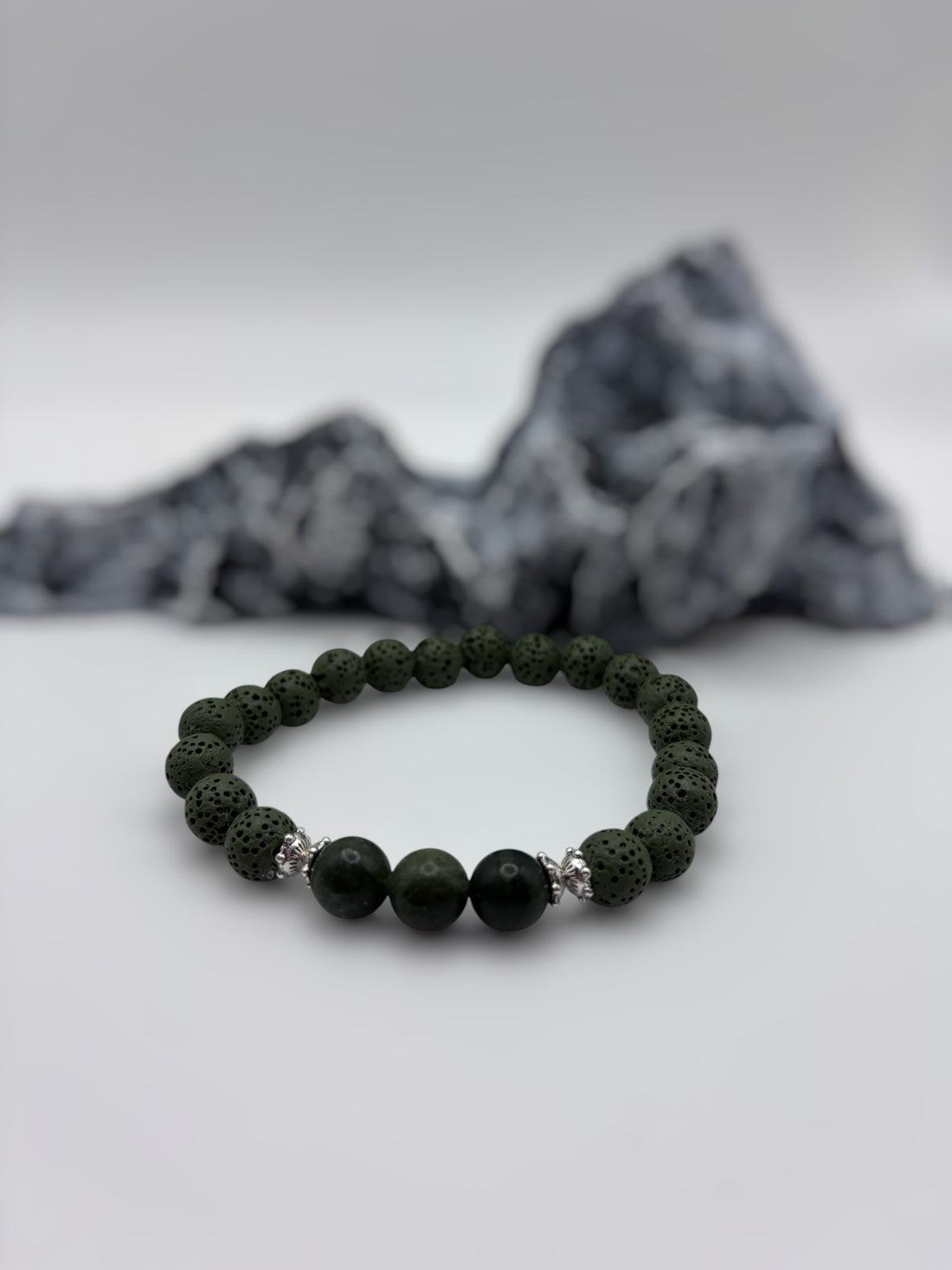 Bracelet diffuseur – Énergie Zen - Jade canadien vert mat