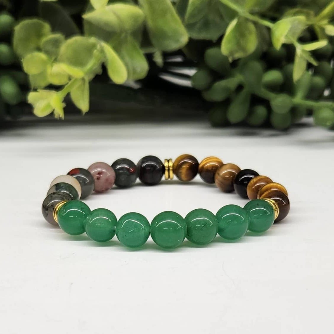 Abondance | Pierres naturelles de jade, quartz, cornaline, agate mousse | Bracelet diffuseur -Bracelet- Christiane Constantineau