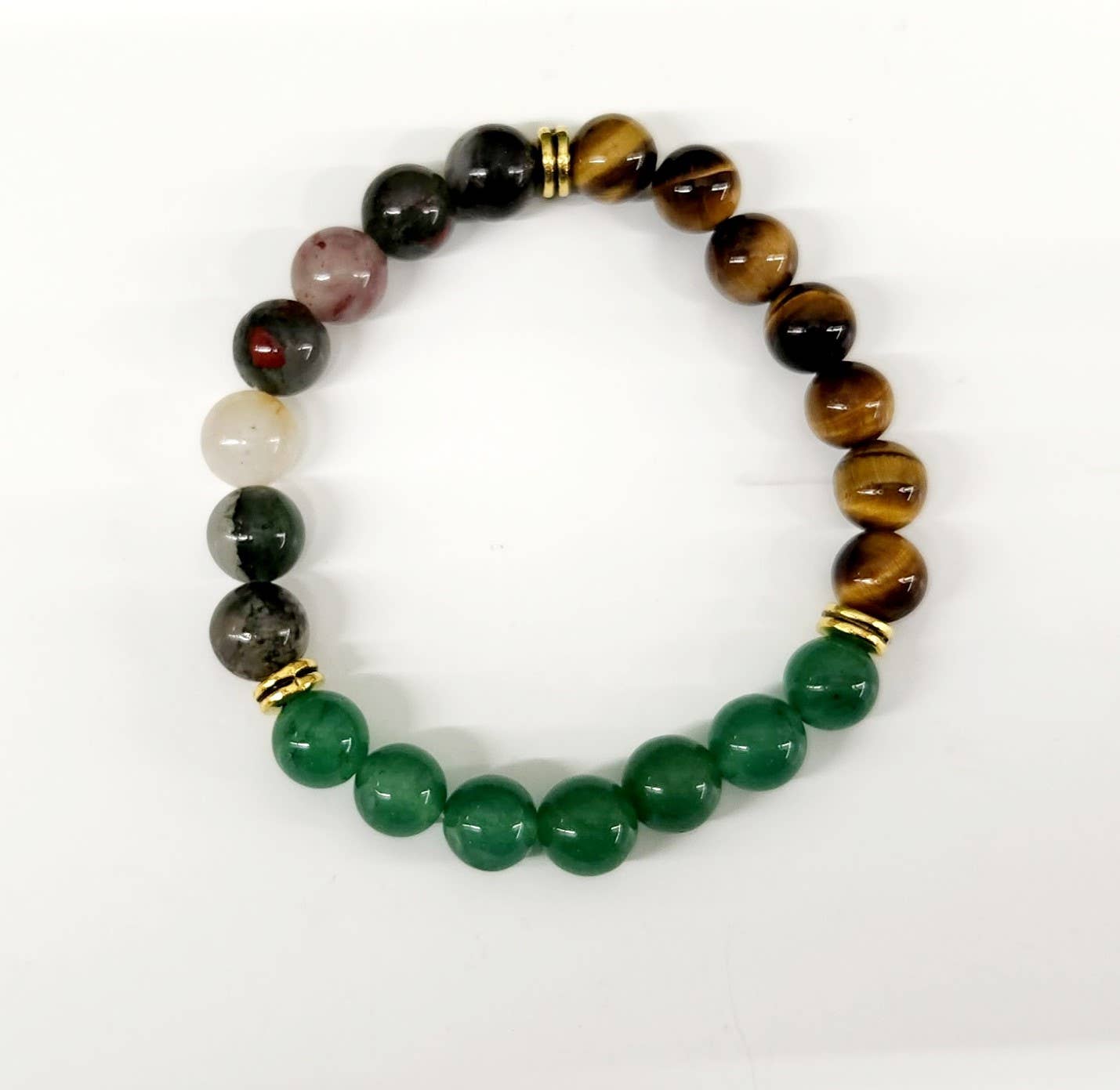 Abondance | Pierres naturelles de jade, quartz, cornaline, agate mousse | Bracelet diffuseur -Bracelet- Christiane Constantineau