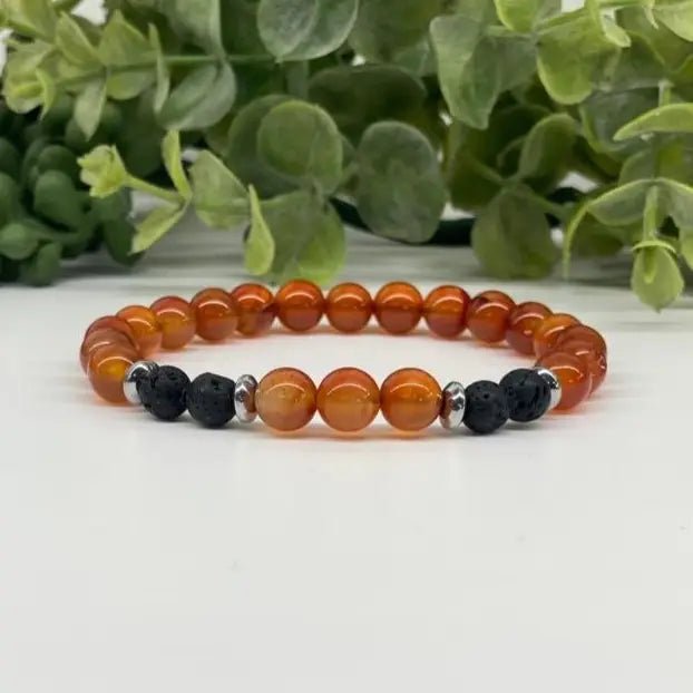 Abondance | Pierres naturelles de jade, quartz, cornaline, agate mousse | Bracelet diffuseur -Bracelet- Christiane Constantineau