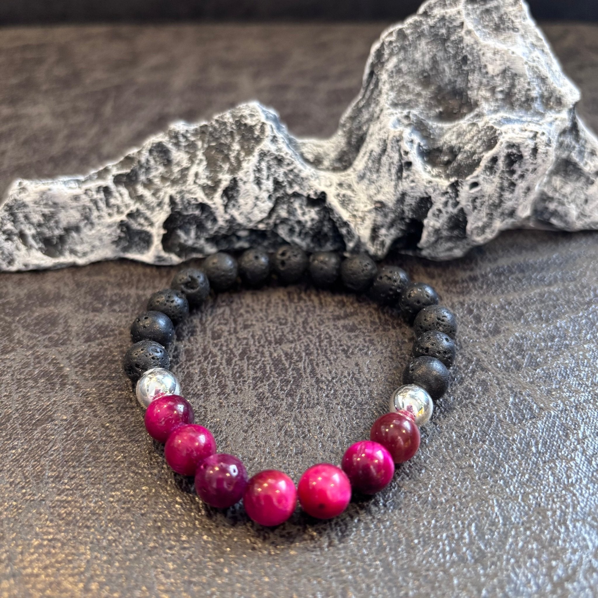 Amour de soi | Agate rose foncée | Bracelet diffuseur -Bracelet- Christiane Constantineau