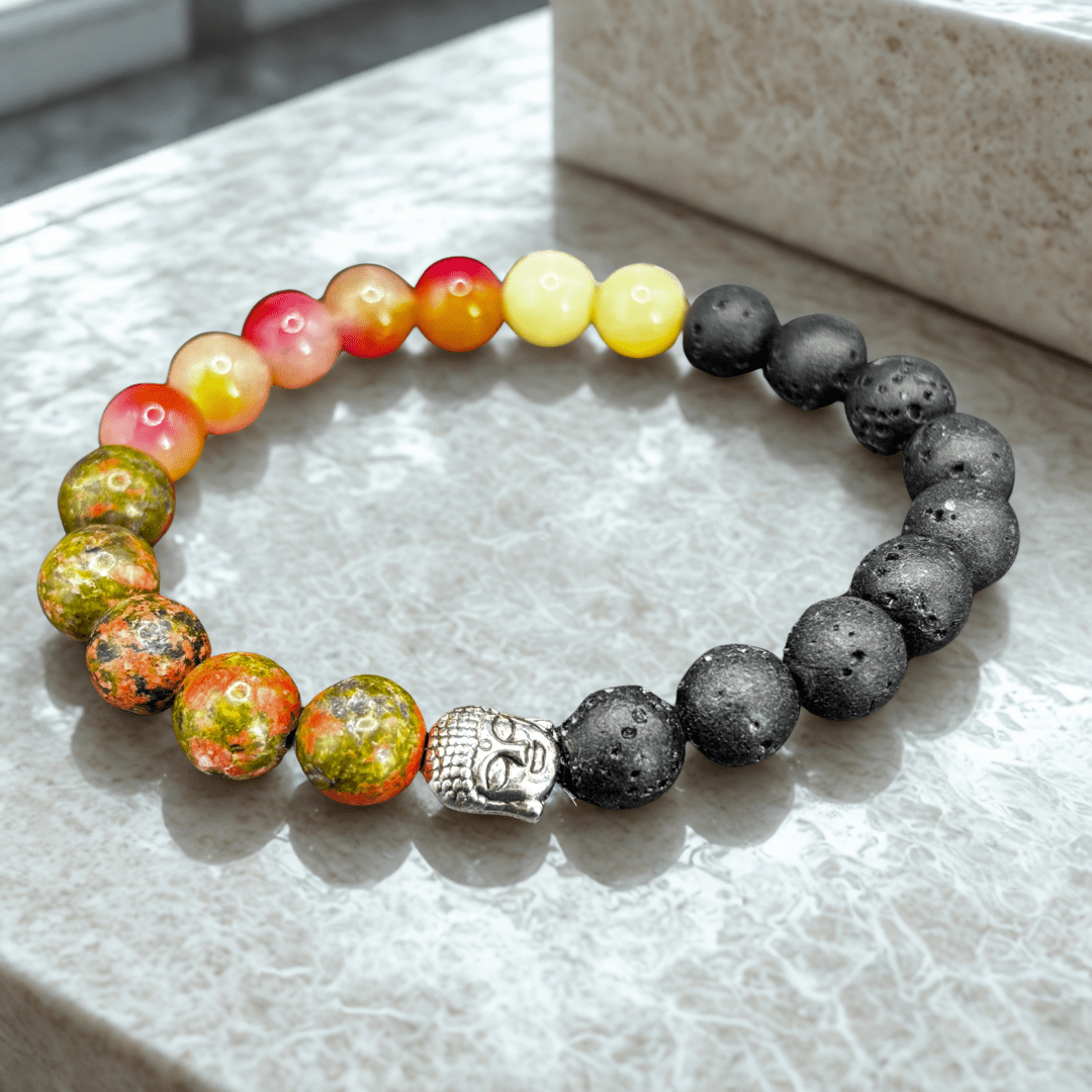 Amour et douceur | Pierre Unakite | Bracelet diffuseur -Bracelet- Christiane Constantineau