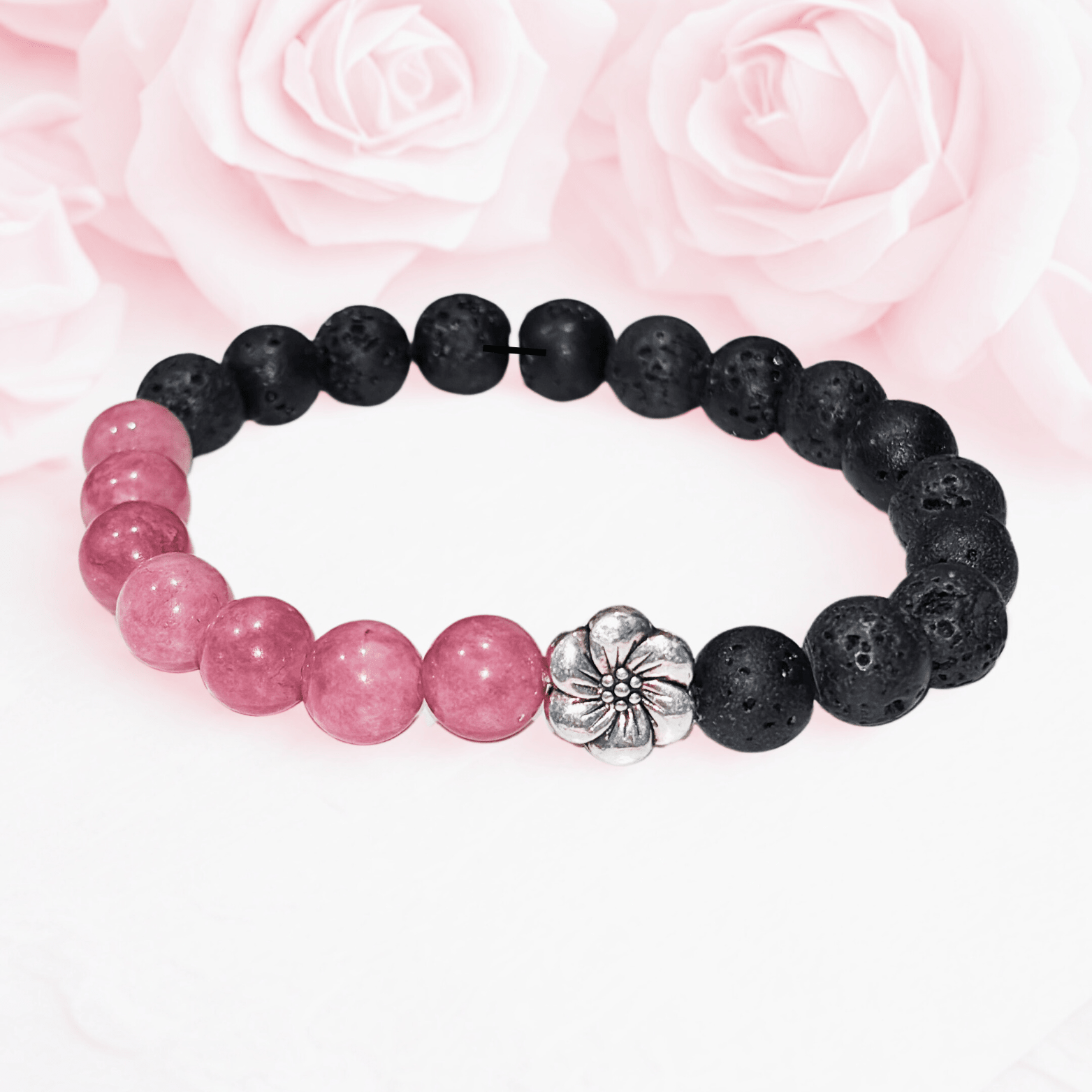 Anahata, Chakra du coeur | Pierre de Rhodonite rose | Bracelet diffuseur -Bracelet- Christiane Constantineau