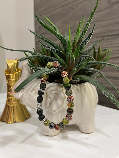 Authentique l Pierre de type cloisonne l Bracelet diffuseur -Bracelet- Christiane Constantineau
