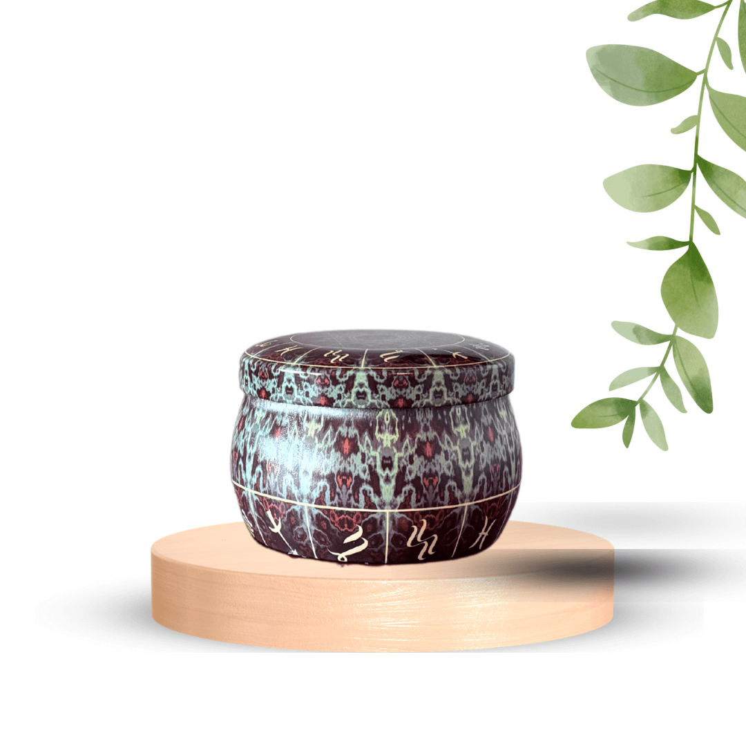 Bougie mandala 101 Vert et mauve -Bougies- Christiane Constantineau